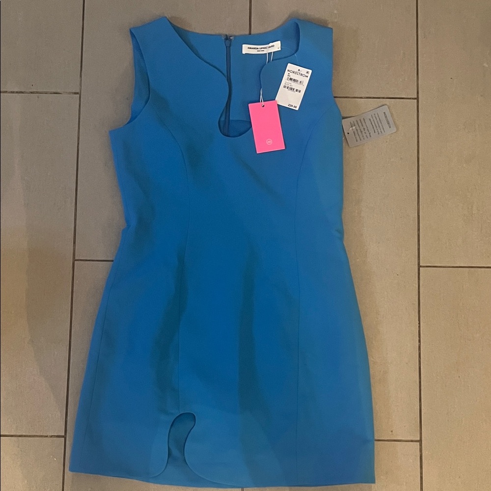 Amanda Uprichard Elegant Blue Sleeveless Dress